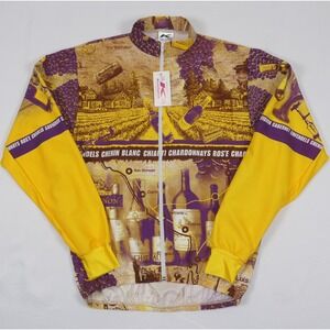 New VTG Kucharik Wine Country Cycling Jacket Mens Small Napa Valley USA Full Zip